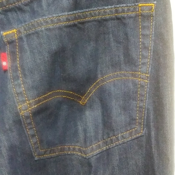 LEVIS 569 Men’s Loose Straight Fit Dark Wash Jeans 38x30 Yellow Stitching - Picture 3 of 6